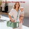 Baby Essentials Diaper Caddy Organizer – Portable Storage Basket with Shoulder Strap & Stroller Hooks, Splashproof Quilted Nursery & Car Tote, Gender Neutral Gifts for Baby Shower, Sage Green
